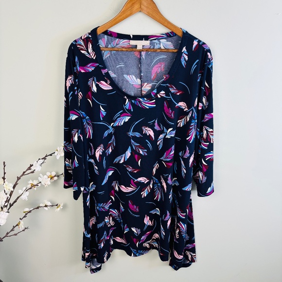 Woman Within Printed Asymmetric Hem Tunic Size 22/24 - Picture 2 of 4